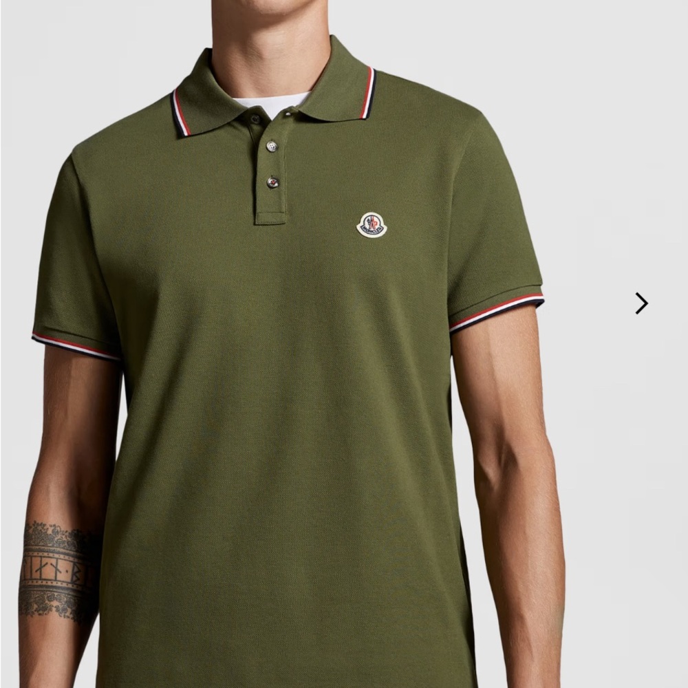 Moncler Men's Green Polo Shirt